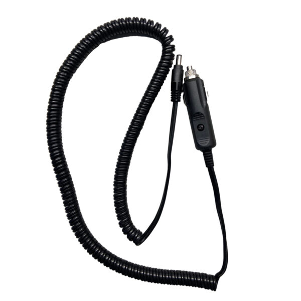 A black cord with an electric car charger attached to it.