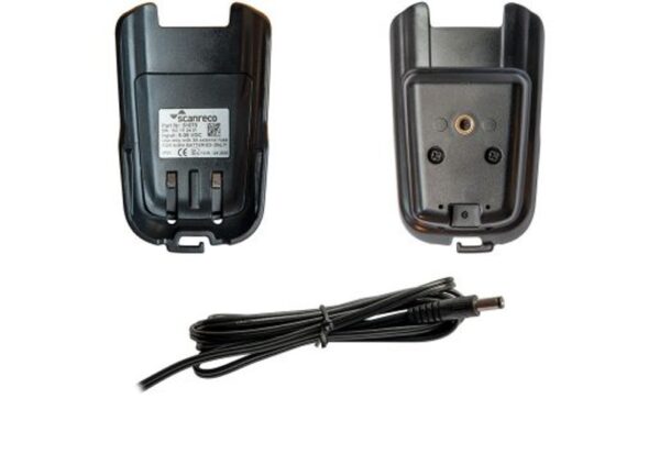 A pair of black plastic cases with wires attached to them.