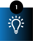 icon of a light on a blue background